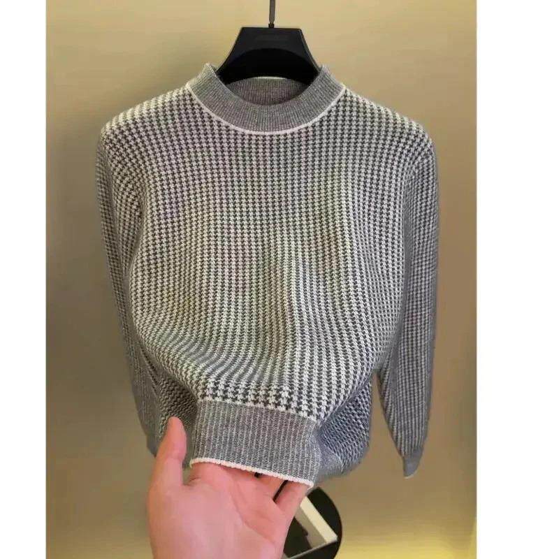 烽焱严选冬季内搭保暖打底衫男士半高领雪尼尔毛衣针织时尚长袖