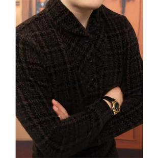 XOIT轻奢男装岩序暖绒火山领卫衣男潮流休闲加绒加厚商务欧货上衣