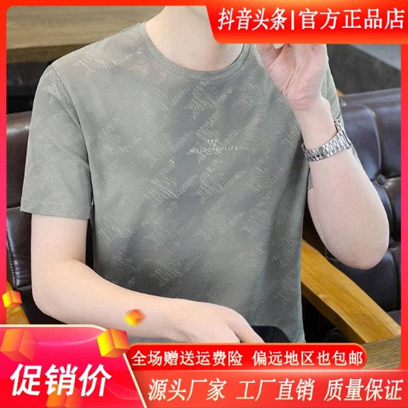 LMVQ严选凉感透气舒适2026夏季圆领短袖T恤中年男士半袖