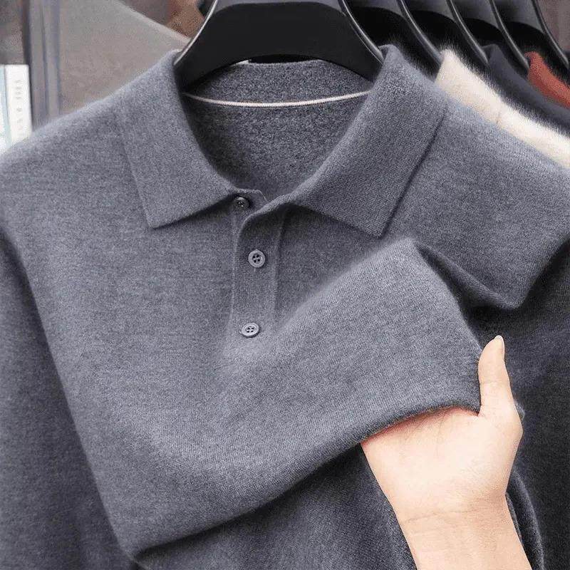 族然秋冬新款男士轻奢翻领毛衣商务休闲时尚保暖亲肤羊毛打底衫,男装,羊绒套衫,淘宝优惠券,粉丝福利购,淘宝优惠卷