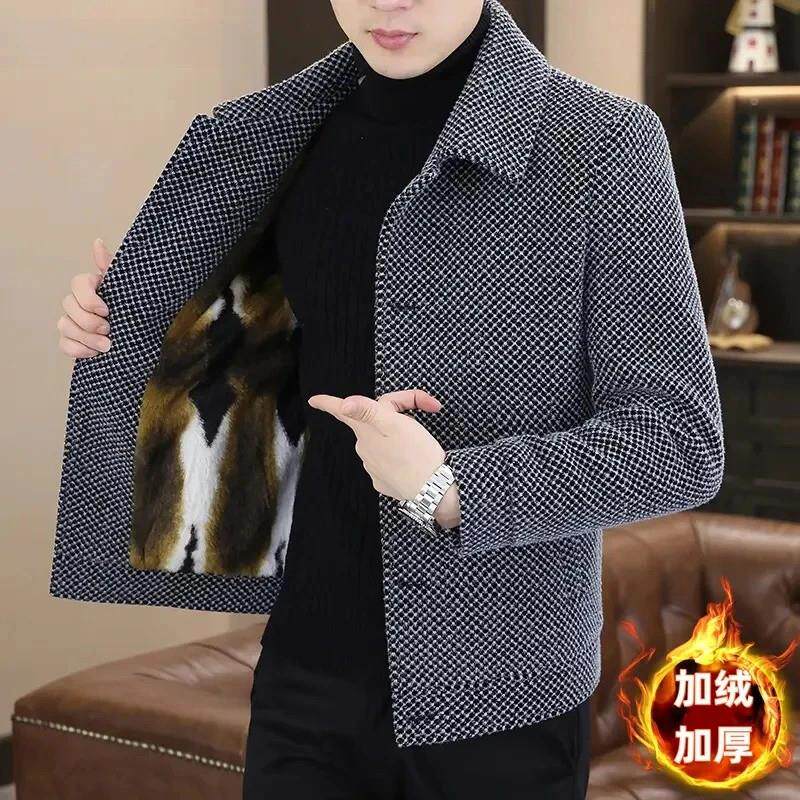 琴装好物精选高档毛呢外套男短款加厚男士夹克韩版男装风衣/D-gm