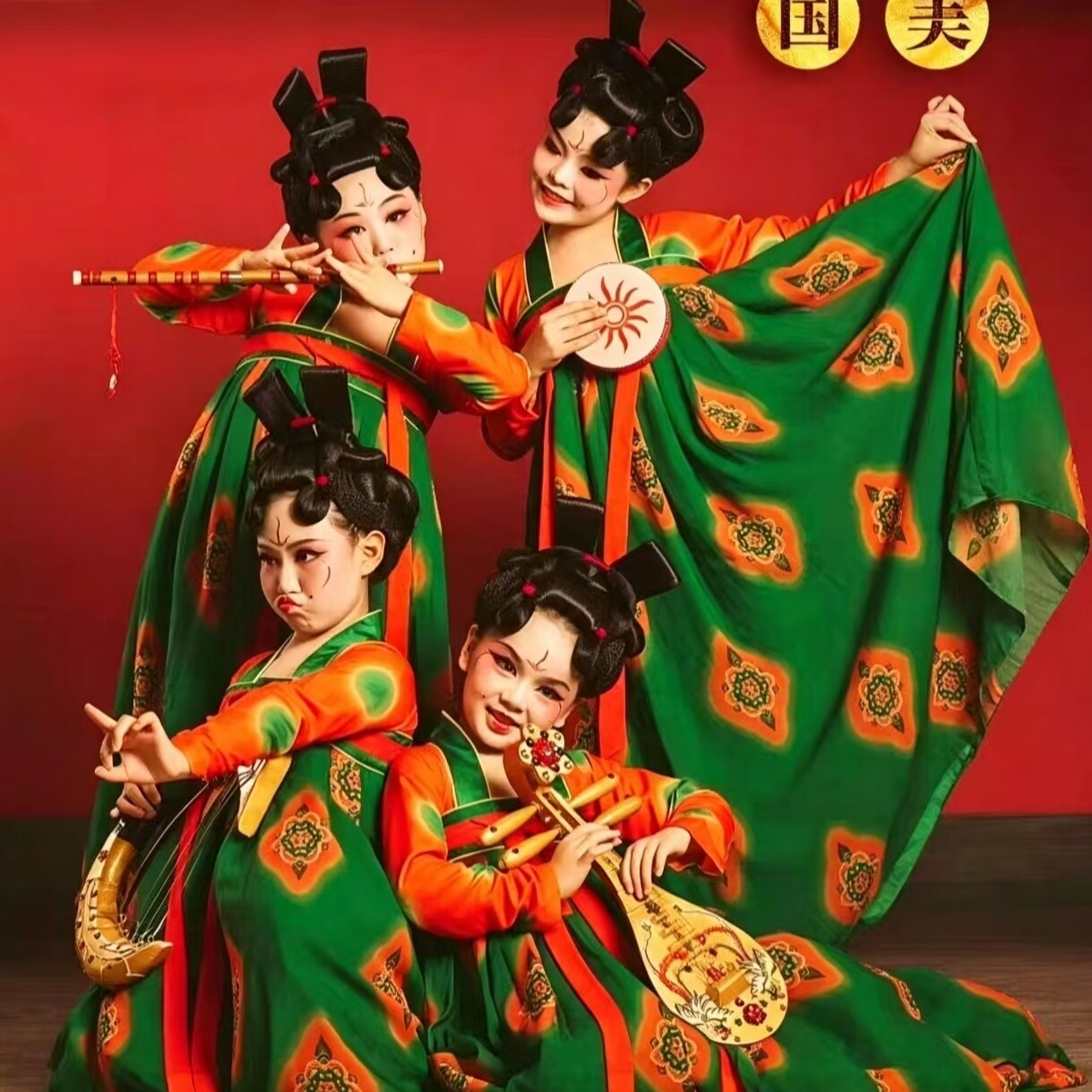 唐宫夜宴儿童演出服小唐俑唐
