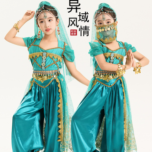 儿童印度舞服装茉莉公主天竺少女西域舞蹈帕莎女孩新疆花儿演出服
