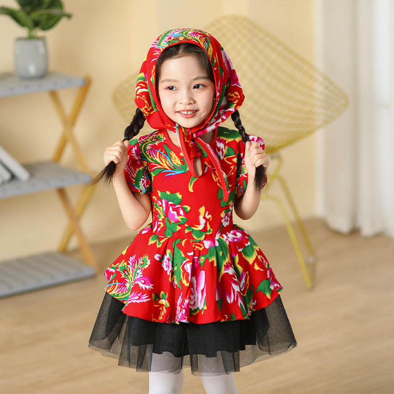 新款六一儿童喜庆演出服东北花布合唱服连衣裙田园公主裙走秀潮服,童装/婴儿装/亲子装,儿童演出服,淘宝优惠券,粉丝福利购,淘宝优惠卷