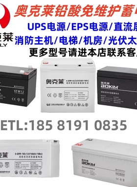 AOKLY奥莱来免维护蓄电池6-GFM100AH储能蓄电池12V65/120/150AH