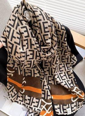 2麻丝巾夏季高级感办公slmm1809棉室空调房妈披肩外搭204新款百搭