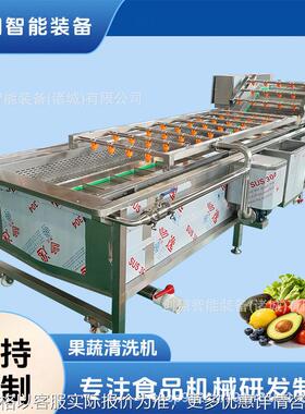 菠菜全自动清洗去泥设备食材预处理加工流水线气泡清洗风干设备
