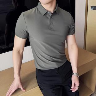 JAKE CAgfVOS福燚辉品质男装 商务冰丝无痕Polo衫 纯色百搭夏短袖