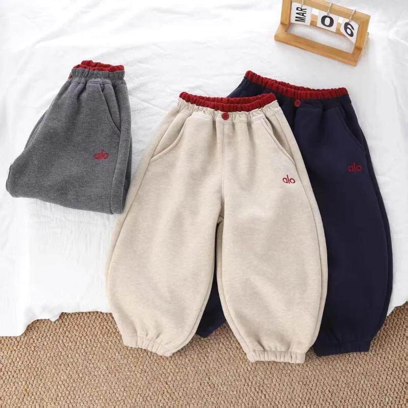 新川柚内衣专营冬加绒加厚儿童休闲裤防风抗寒儿童洋派休闲运动裤