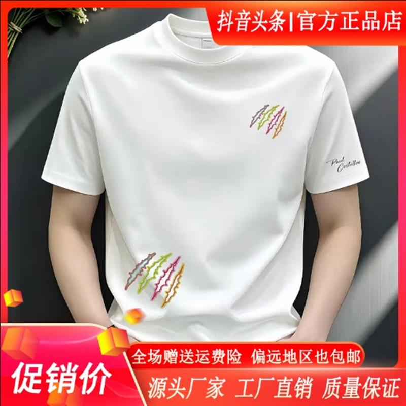 师凯服饰Amphelisia抓痕潮牌修身正肩T恤嘻哈字母图案夏短袖男士