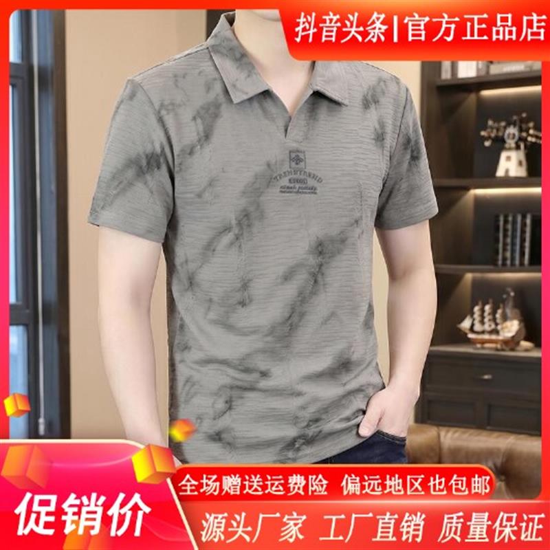 鹏然轻奢男装专柜品质男士夏季潮薄款韩版短袖T恤海鸥领翻领polo