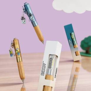 塔诺塞TOP-105史努比低重心联名款小胖笔浓黑速干顺滑0.5mm黑色子弹头可爱按动式中性笔学生必备高颜值送礼