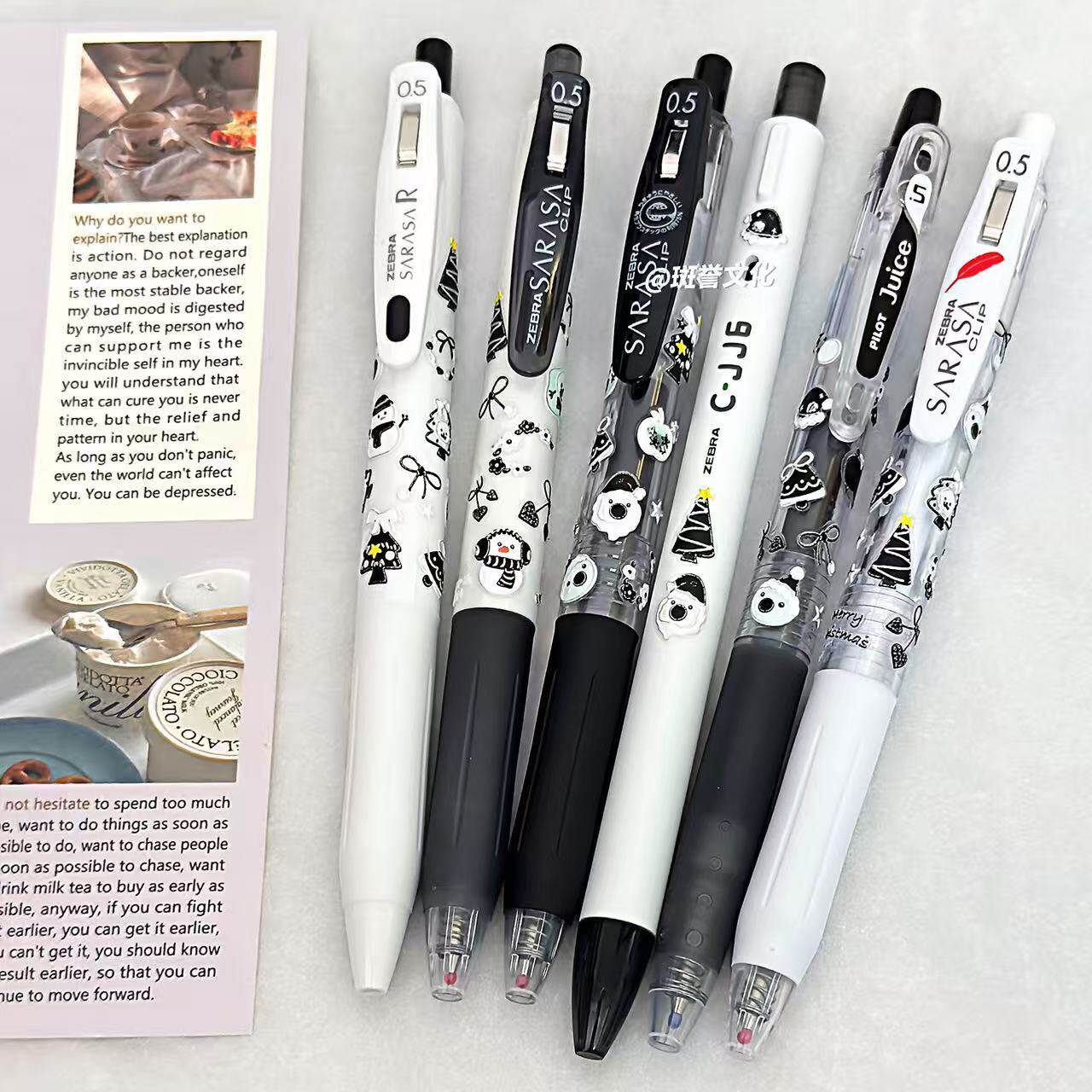 日本ZEBRA斑马冬季雪人中性笔限定日系黑笔套装ins学生考试刷题0.5ins笔创意礼物冰雪奇缘顺滑笔送礼辣妹黑笔