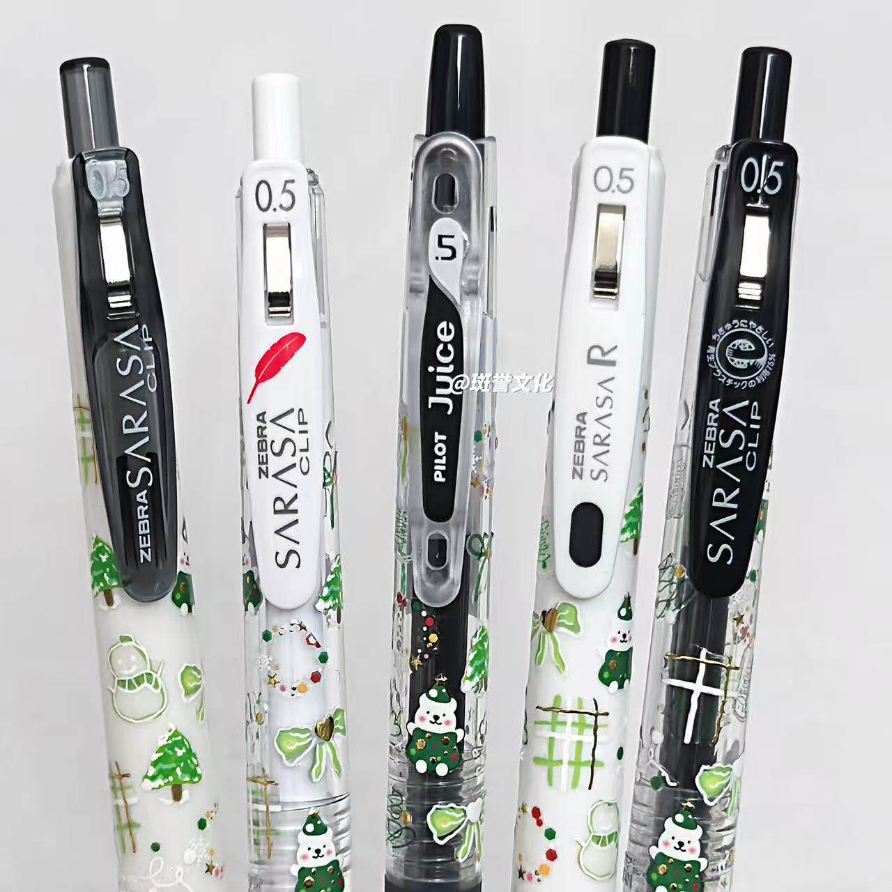 ZEBRA斑马中性笔绿色圣诞小熊