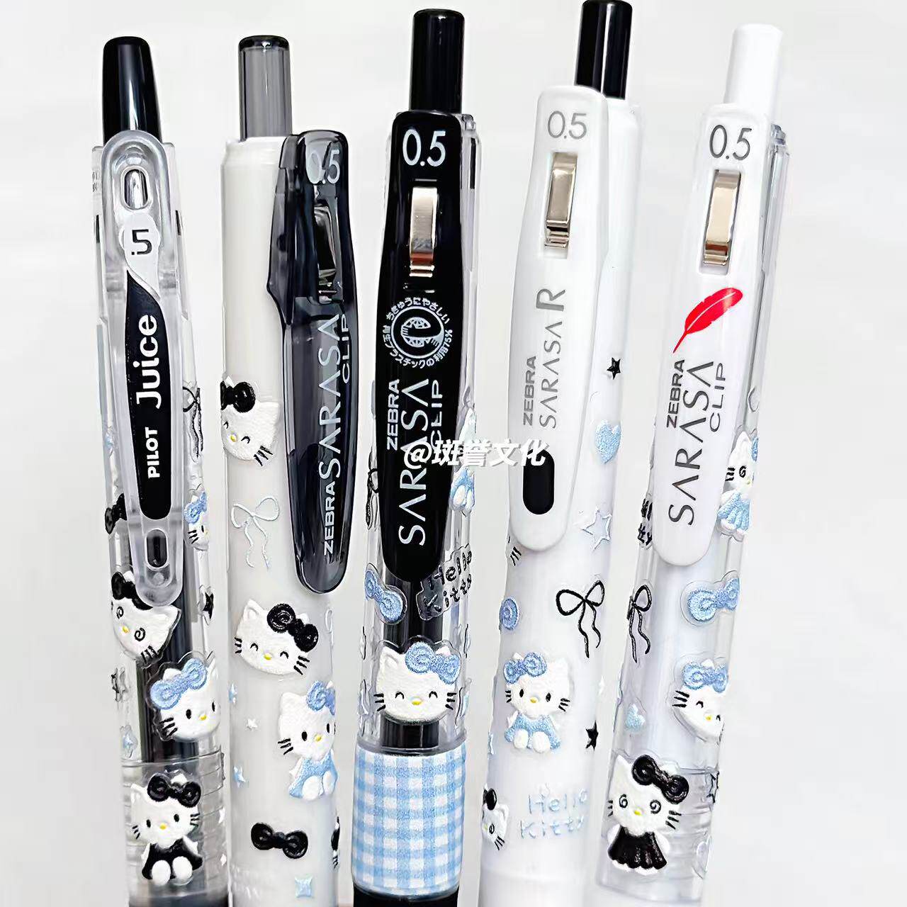 蓝色系组合!日本ZEBRA斑马中性笔迷糊Kt猫日系ins学生考试刷题冰吸生椰卡通0.5学生用刷题笔高颜值0.5mm水笔