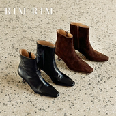 RIM 复古侧拉链短筒靴女真皮靴子 法式 RIM2025秋冬新款 塑型马皮鞋