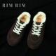 RIM 厚底皮毛一体加绒保暖百搭休闲运动面包板鞋 RIM2024冬季 新款