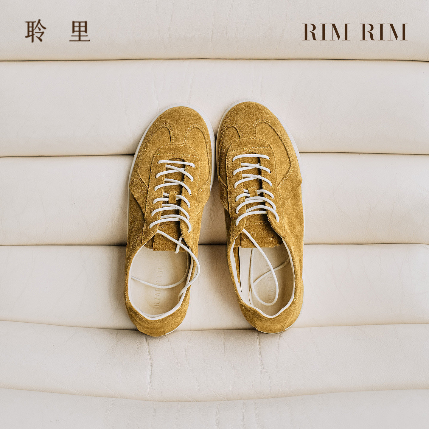 RIM RIM聆里手缝线板鞋女2026新款塑形马皮小白鞋老钱风休闲鞋男