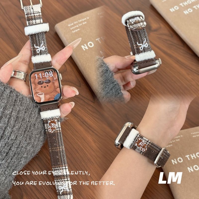 思雅图华为Fit4秋冬毛绒刺绣腕带