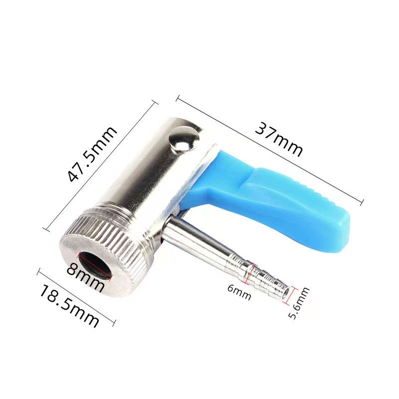 轮胎快速充气嘴打气夹头汽车胎压表充气头子铜制夹头式打气管接头