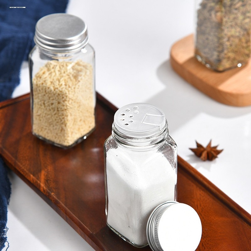玻璃调料瓶调味罐四方形玻璃调味瓶胡椒粉瓶调味盒分装瓶厨房用品
