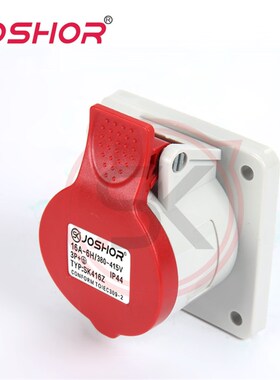 4孔16A舞台配电箱工业插座SK416Z JOSHOR三相四线面板式工业插座