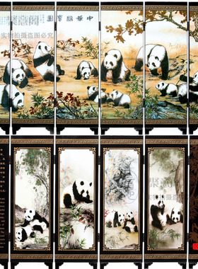 包邮漆画屏风家居装饰摆件节日外事商务出国送老外礼品中华国宝图
