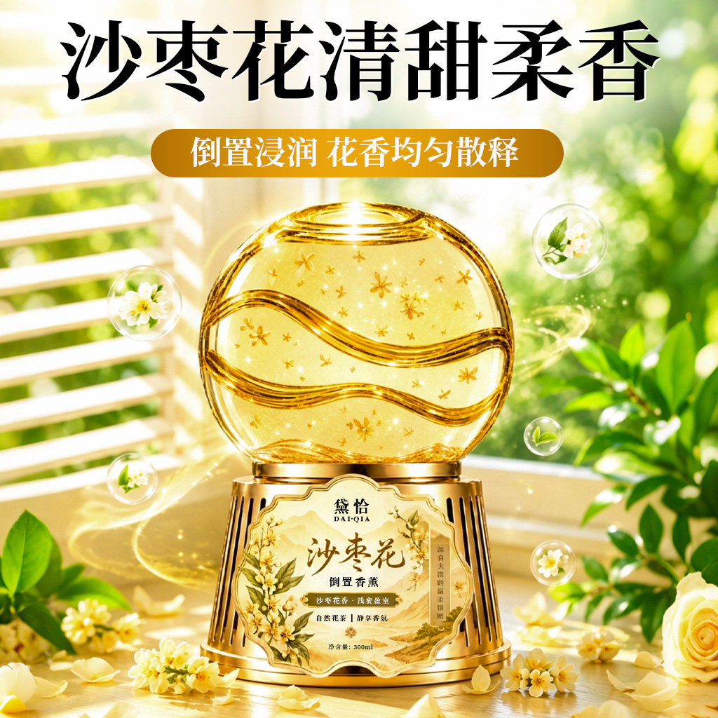 倒置款香氛沙枣花香薰戈壁沙枣花植萃精油家用车载花香熏补充液の