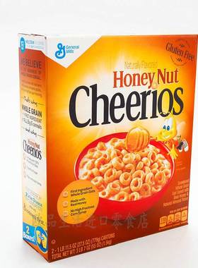 包邮美国通用磨坊Cheerios蜂蜜杏仁燕麦圈755g单盒新包装