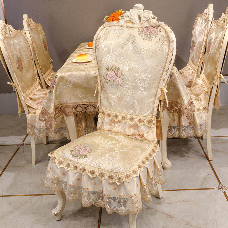 欧式餐桌布椅垫椅子套罩套装高档奢华布艺四季通用凳罩背巾可定做