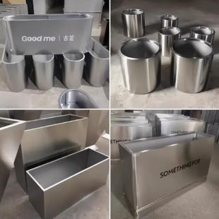 不锈钢花箱户外定制商业街室外摆放铁艺花盆成品花槽移动花坛组合