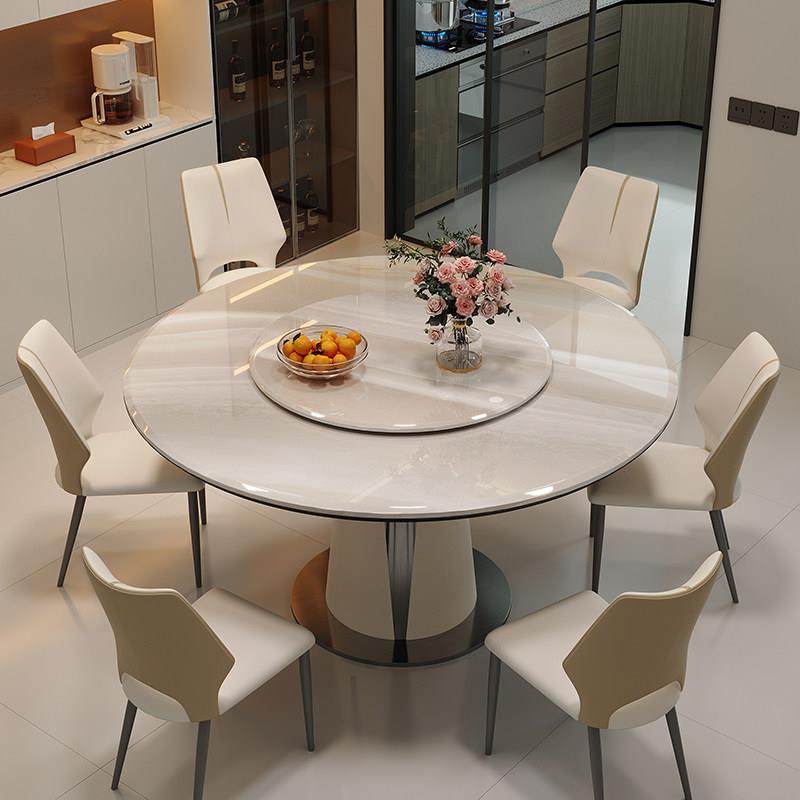 圆形岩板餐桌2024新款家用小户型饭桌意式轻奢现代餐厅餐桌椅组合,住宅家具,岩板餐桌,淘宝优惠券,粉丝福利购,淘宝优惠卷