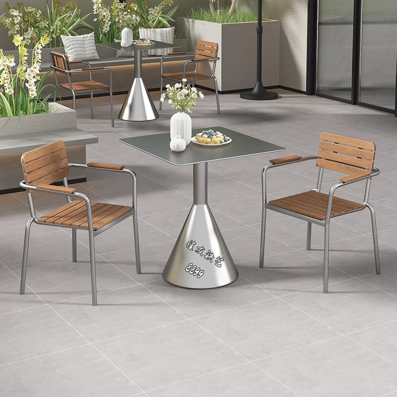 简约休闲庭院户外桌椅奶茶店咖啡厅铁艺彩色露天套装组合设计桌子