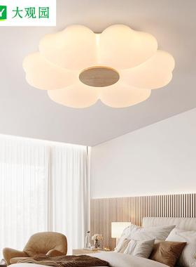 7卧室灯现代简约灯具主卧朵led吸顶1灯原木花儿86714童房间灯6L