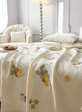 新款丝莱赛尔层纱布毛巾被纱天布毯夏凉IDV被盖凉滑透五气蓬松毯