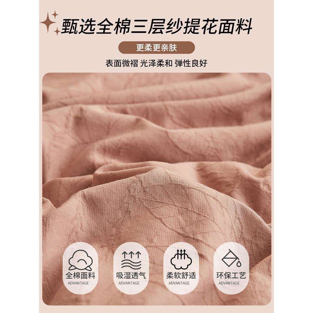全棉双层SY202412纱上四件套225新床款纯棉奢轻床品0被套床单床笠