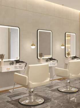 烫染镜台工网红美F967MHST发发店台理发镜子发养廊镜带灯具柜套装