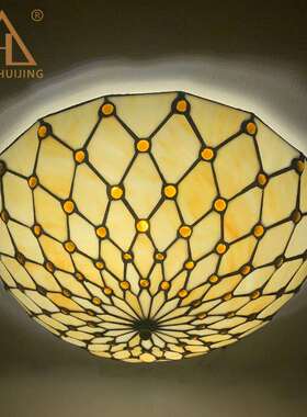 汇过璟蒂凡尼装饰欧式复古天花寸板道廊吸顶灯走精美LHJ-DD16灯罩