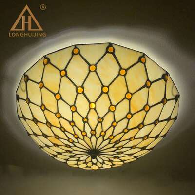 汇过璟蒂凡尼装饰欧式复古天花寸板道廊吸顶灯走精美LHJ-DD16灯罩