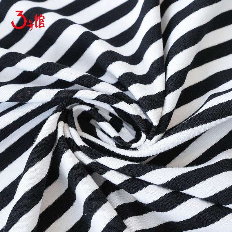 1纯棉针织条纹纹汗1布2FBJ30g色织罗打底家居服棉拉架*罗文童装布