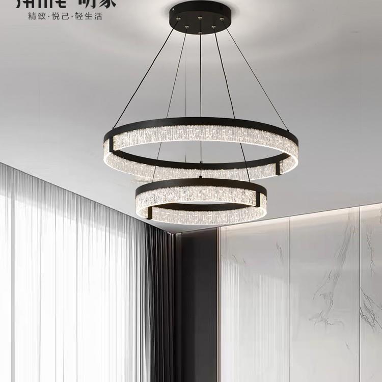 客厅吊灯现吧代简约灯餐24年新款轻奢设计548师台环形饭厅厅大厅