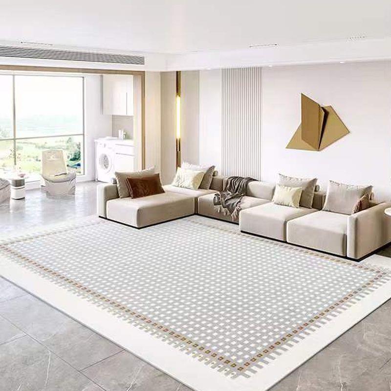 中风棋盘格简约现古代地毯房间客厅沙发茶几用卧室床满边铺天悦01