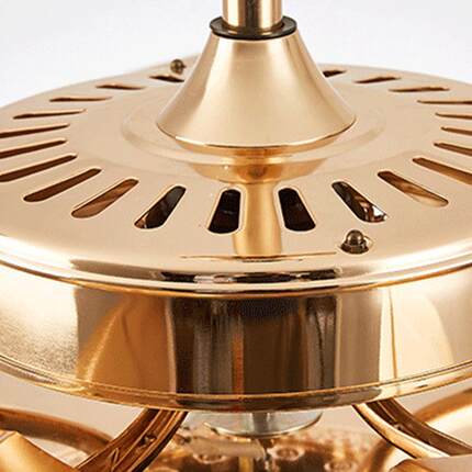 欧体式轻奢电风扇灯804铁餐厅客厅吊风顶风扇一式LED扇灯叶风扇灯