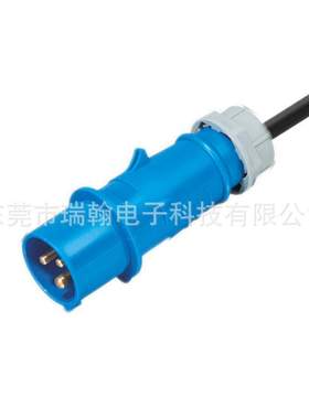 IEC309工业插头16A32A蓝色转C19 2P+E 机房机柜PDU电源线国标3C