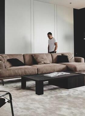 意式极简约风格代客厅磨砂布44963三妃人位贵大组合羽现绒科技布