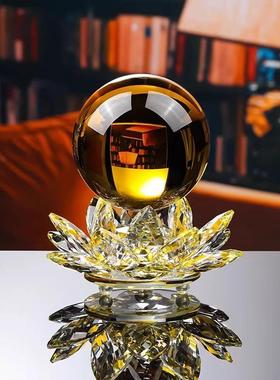 莲花宝莲灯视座水晶摆球件厅电柜玄关酒柜客F-2555现代简约装饰