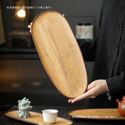 托一叶扁舟干古泡盘重竹特厚盘中式茶盘用干MRY泡茶具家简约复壶