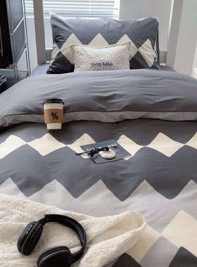 学生宿舍床上被三件套纯棉全棉件54956床单套四套被简约风单人床