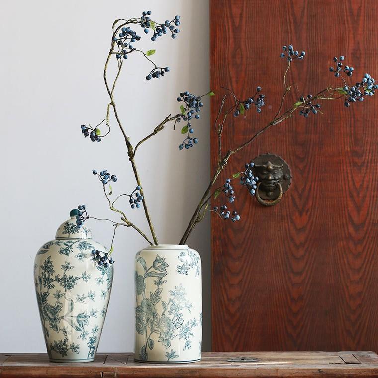 瓷欧式器中式青花MGY陶瓷装饰罐装饰花瓶新摆厅件居客厅门软装