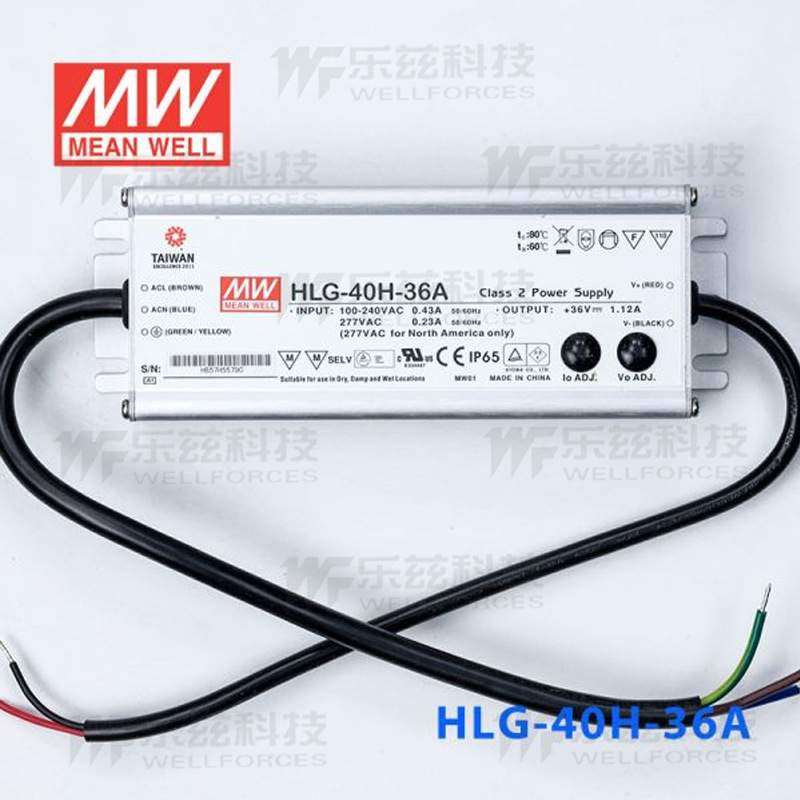 HLG-40H-36A明纬开关电源LED防水驱动36V1.12A 24V1.67A路灯电源A